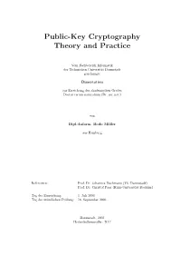 Public-Key Cryptography Theory and Practice