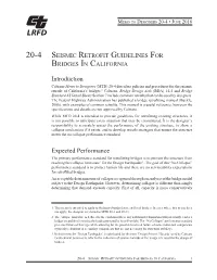 20-4 Seismic Retrofit Guidelines for Bridges in California (PDF)