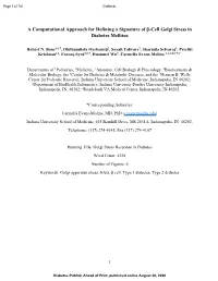A Computational Approach for Defining a Signature of Β-Cell Golgi Stress in Diabetes Mellitus