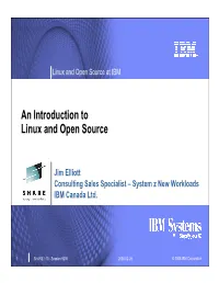 An Introduction to Linux and Open Source