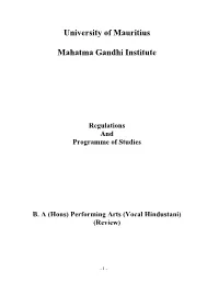 University of Mauritius Mahatma Gandhi Institute
