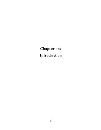 Chapter One Introduction