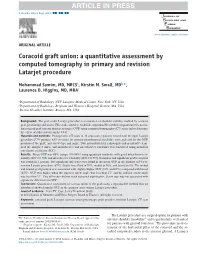Coracoid Graft Union: a Quantitative Assessment by Computed Tomography in Primary and Revision Latarjet Procedure