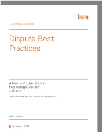 Dispute Best Practices