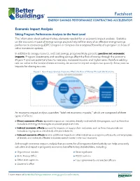 Economic Impact Analysis Taking Program Performance Analysis to the Next Level This Information Sheet Outlines the Key Elements Needed for an Economic Impact Analysis
