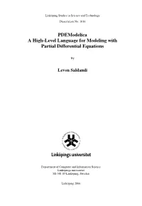 Pdemodelica a High-Level Language for Modeling with Partial Differential Equations