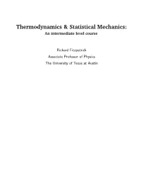 Thermodynamics & Statistical Mechanics