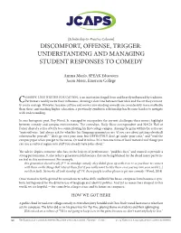 Understanding and Managing Student Responses to Comedy