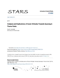 Analysis and Implications of Guest Attitudes Towards Queuing in Theme Parks