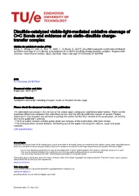 Disulfide-Catalyzed Visible-Light-Mediated Oxidative Cleavage of C=C Bonds and Evidence of an Olefin–Disulfide Charge- Transfer Complex