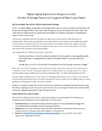 Higher Digital Statement in Response to the Murder of George Floyd and in Support of Black Lives Matter