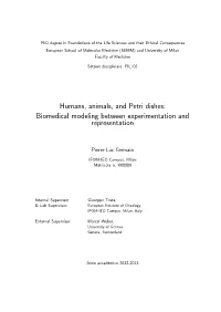 Humans, Animals, and Petri Dishes: Biomedical Modeling Between Experimentation and Representation