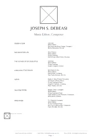 JOSEPH S. DEBEASI Music Editor, Composer