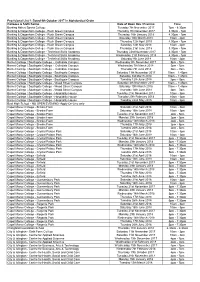 Provisional List 1: Dated 9Th October 2017 in Alphabetical Order