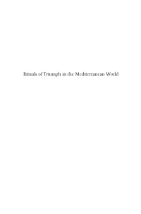 Rituals of Triumph in the Mediterranean World Culture and History of the Ancient Near East