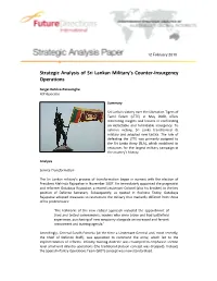 Strategic Analysis of Sri Lankan Military's Counter-Insurgency