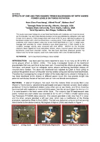 Effects of One and Two Handed Tennis Backhands Hit with Varied Power Levels on Torso Rotation