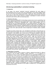 Introducing Sustainability in Contextual Visioning, 43Rd Isocarp Congress 2007