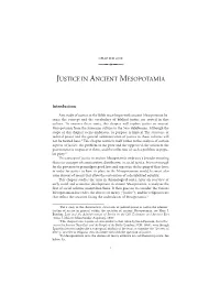 Justice in Ancient Mesopotamia Zchapter ONE JUSTICE in ANCIENT MESOPOTAMIA