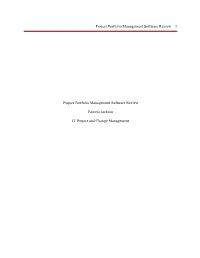 Project Portfolio Management Software Review 1 Project Portfolio