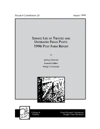 Service Life of Treated and Untreated Fence Posts: 1996 Post Farm Report