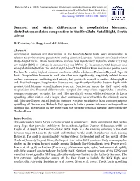 Summer and Winter Differences in Zooplankton Biomass