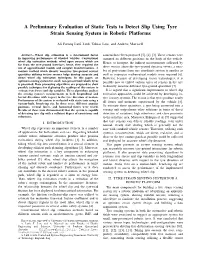 A Preliminary Evaluation of Static Tests to Detect Slip Using Tyre Strain Sensing System in Robotic Platforms