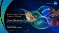 Advancing Biological and Physical Sciences Through Lunar Exploration