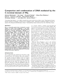 Compaction and Condensation of DNA Mediated by the C-Terminal Domain Of