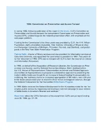 1986: Commission on Preservation and Access Formed in Spring 1986