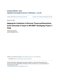 Mapping the Contribution of Electronic Theses and Dissertations by the Universities of Assam to INFLIBNET Shodhganga Project: a Study