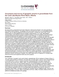 Occurrence and Source of Geogenic Arsenic in Groundwater from the Cold Lake-Beaver River Basin, Alberta Michael C