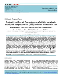 Protective Effect of Commiphora Wightii in Metabolic Activity of Streptozotocin (STZ) Induced Diabetes in Rats