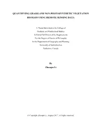 Quantifying Grassland Non-Photosynthetic Vegetation Biomass Using Remote Sensing Data