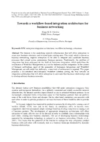 Towards a Workflow-Based Integration Architecture for Business Networking