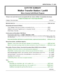 00 Gate Fee Schedule
