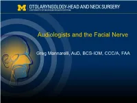 Audiologists and the Facial Nerve