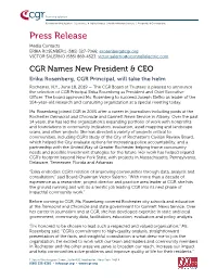 CGR Names New President &