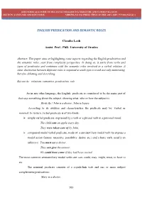English Predication and Semantic Roles