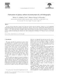 Fabrication of Glassy Carbon Microstructures by Soft Lithography