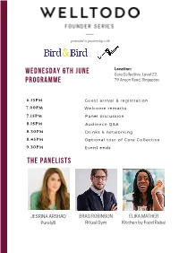 Founder Series, Wednesday 6Th June - SGD$65 (Single Event Only - Evening)