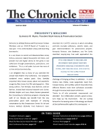 President's Welcome in This Issue