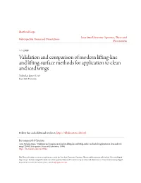 Validation and Comparison of Modern Lifting-Line and Lifting-Surface Methods for Application to Clean and Iced Wings Nicholas James Crist Iowa State University