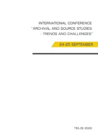 Archival and Source Studies – Trends and Challenges”
