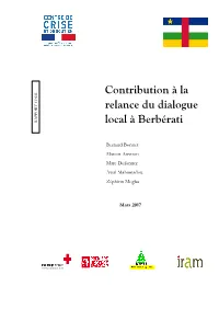 Contribution À La Relance Du Dialogue Local À Berbérati