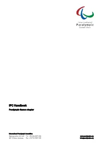 IPC Handbook Paralympic Games Chapter