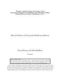 Lifecycle Patterns of Saving and Wealth Accumulation