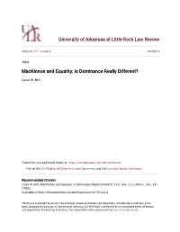 Mackinnon and Equality: Is Dominance Really Different?