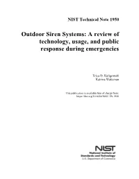 Outdoor Siren Systems: a Review of Technology, Usage, and Public Response During Emergencies