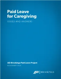 Paid Leave for Caregiving ISSUES and ANSWERS